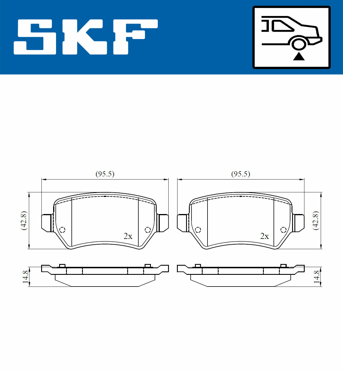 Sada brzdových platničiek kotúčovej brzdy SKF